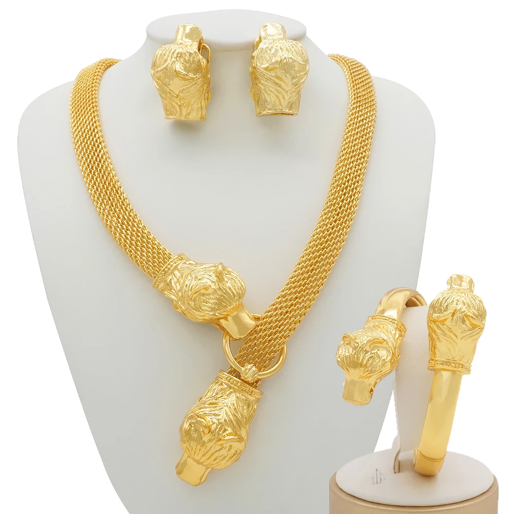 

2020 latest gold plated Jewelry set fashion gorgeous african dubai big luxy jewelry set BJW45