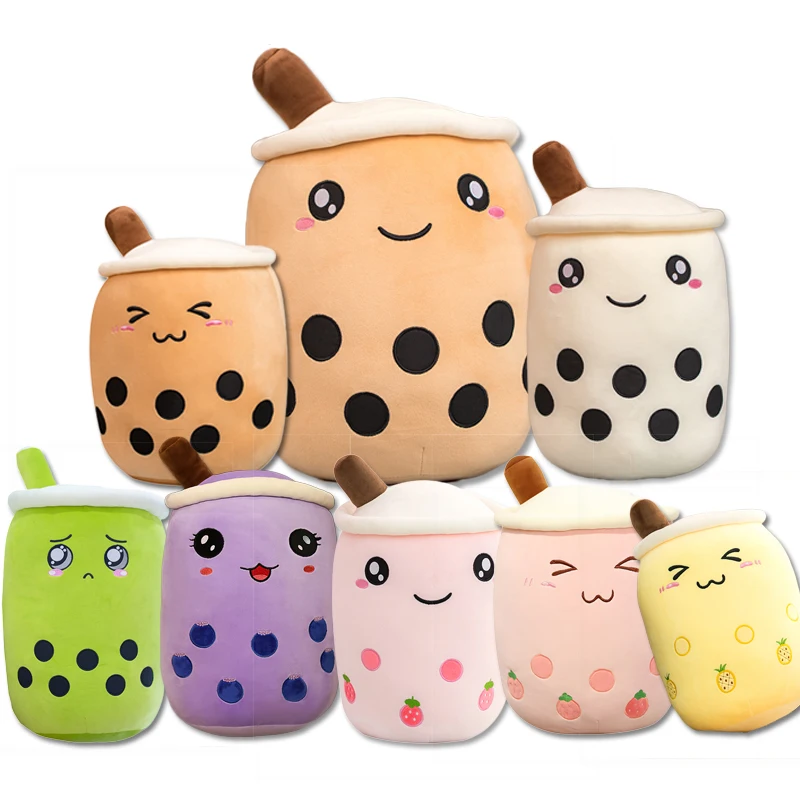 

Cute Plush Boba Milk Tea Stuffed Teacup Pillow Soft Bubble Tea Cup Plushie Toy Kawaii Cartoon Gift for Kids Home Decoration
