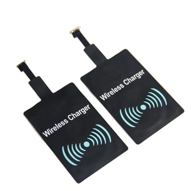 

Qi Wireless Charger Receiver Mobile Phone Fast Wireless Charger Adapter Micro USB A USB B For iPhone Android Universal, Black