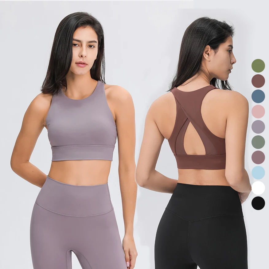 

OEM 2021 Top Quality Workout Cropped Tops Yoga bra Fitness Push Up Sports Bra Women