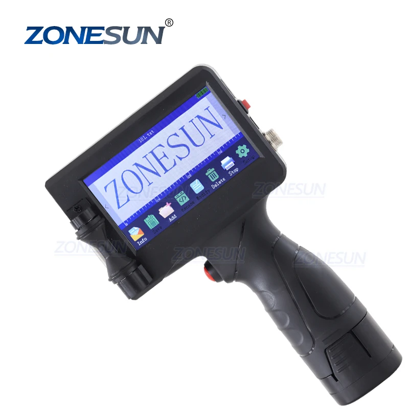 

ZONESUN Touch Screen Handheld Intelligent USB QR 360 Degree Inkjet Printer Coding Machine For Carton Rubber Metal Expiry