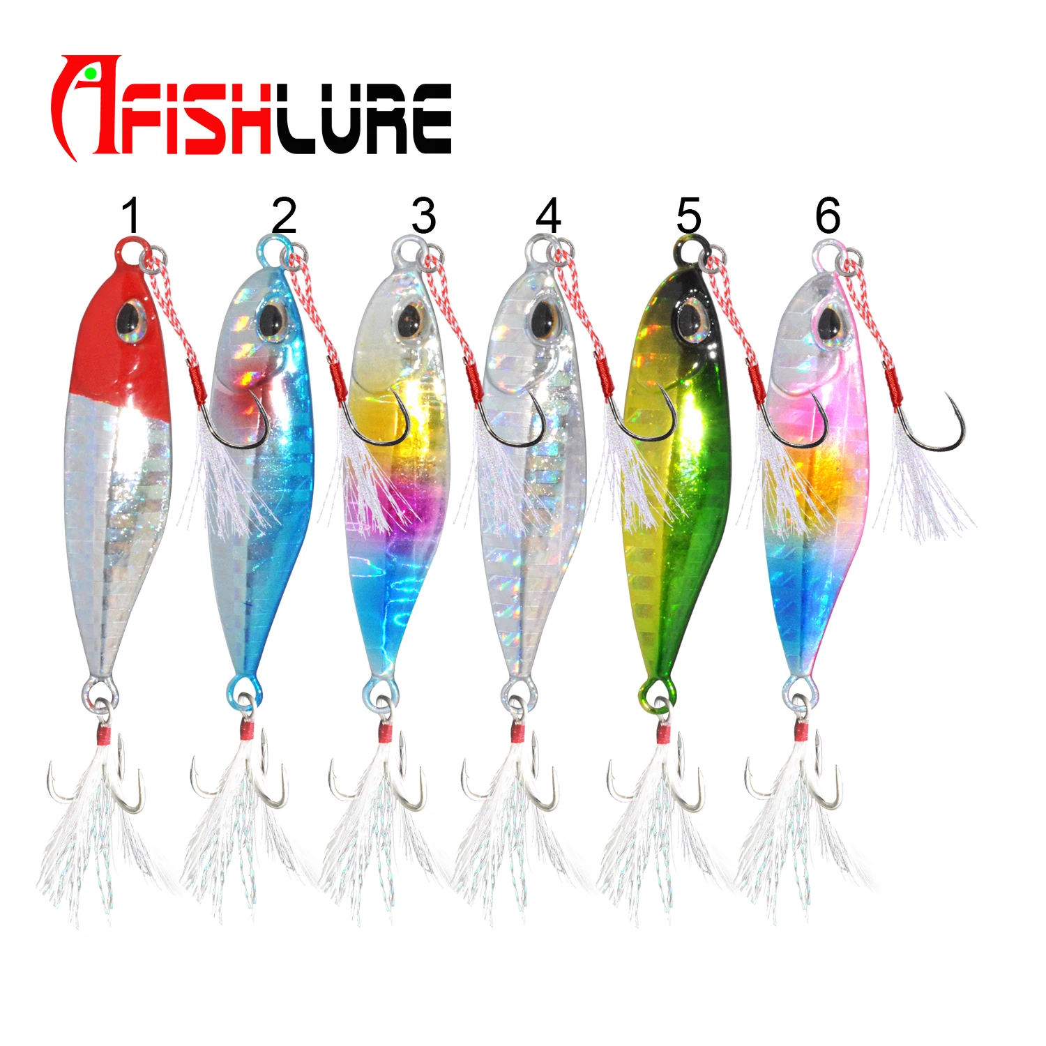 

Fishing metal lure 5g 7g 9.5g 13.5g lead fish jigging lures sinking artificial jigbait fishing tackle, 6 colors