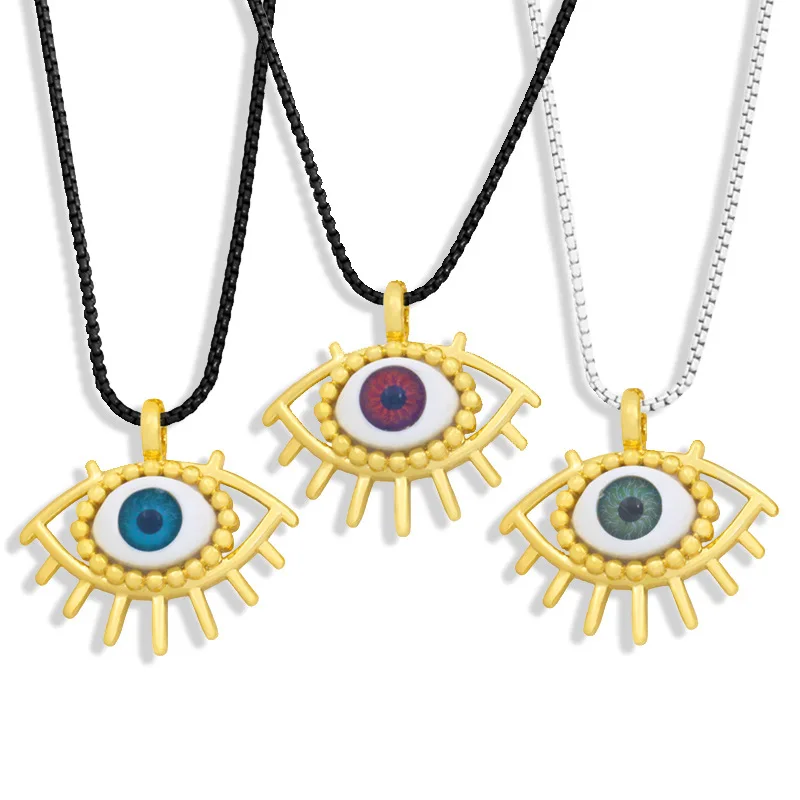 

European and American fashion trend demon Eye Necklace female evil eye LARGE PENDANT clavicle chain