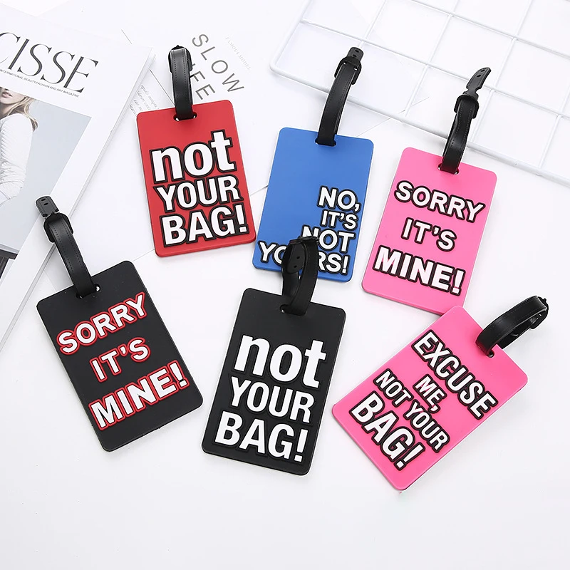 

Wholesale Blank Sorry it's Mine personalized letters logo print travel luggage tag, Pantone