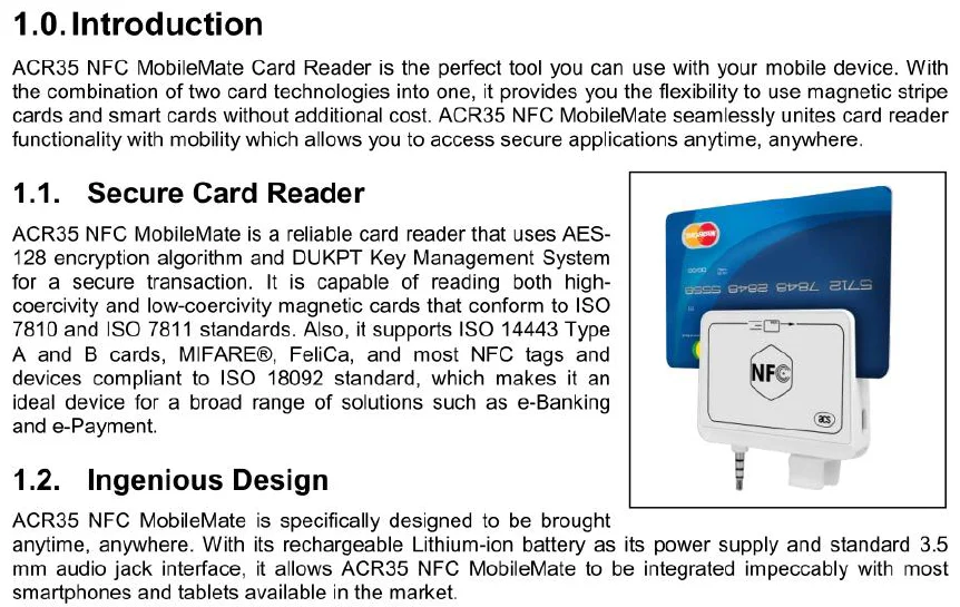 Nfc Portable Skimmer Card Reader Writer Acr35 Buy Card Reader,Mifare Card Reader