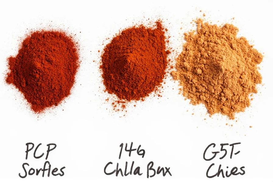Close-up of measuring spoons with chili powder being carefully measured for chili recipe