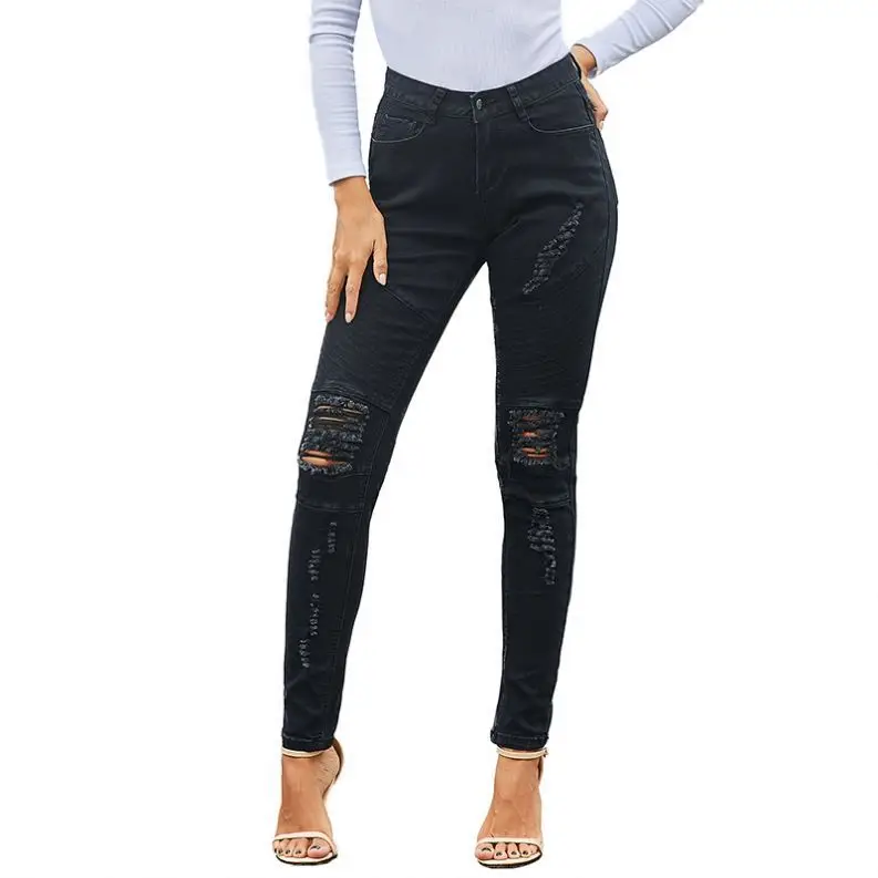 

Skinny Hot Sale Top Design Fashion Casual Ripped Jeans For Women