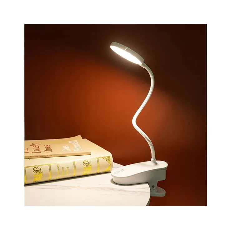 Multi-Angle Height Adjusted Smart Desk Light With USB Power Foldable Clip For Bed