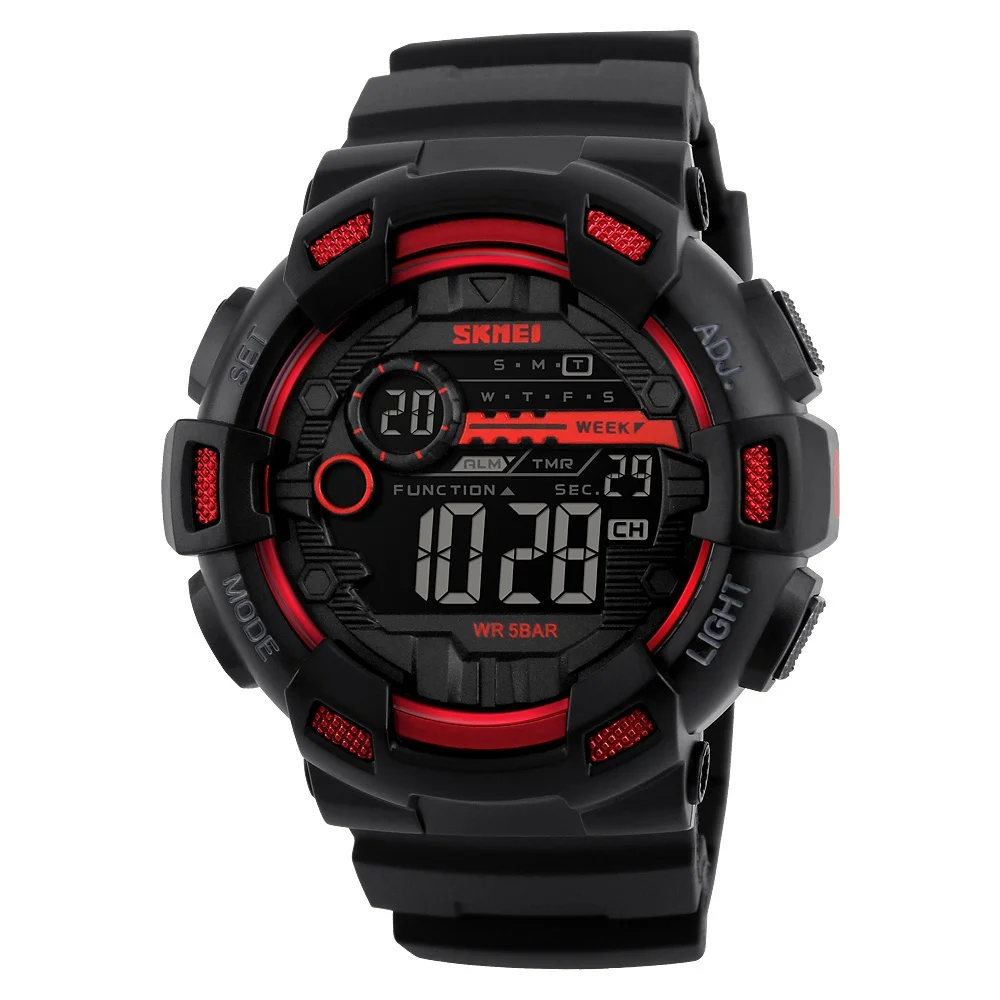 

Hot selling SKMEI 1243 dual time Masculino mens sports digital watches with instructions manual