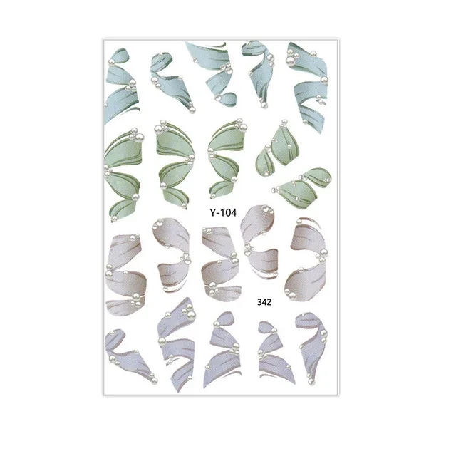 

Y104-Y111 Ballet Shoes Elegant Ribbon Sticker Nail Art French 3D Adhesive Ribbon Nail Patch