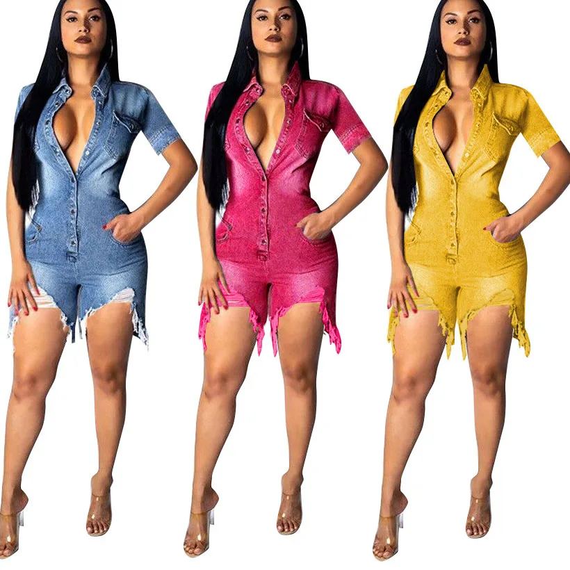 

FS1187 D Hot sale women Shorts Overalls Fashion Jean Jumpsuits