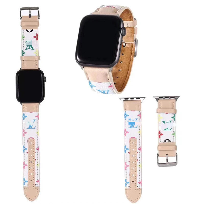 

Handmade high quality luxury watch band Genuine Leather strap 40mm 42mm series 5 4 For apple watch bands designer