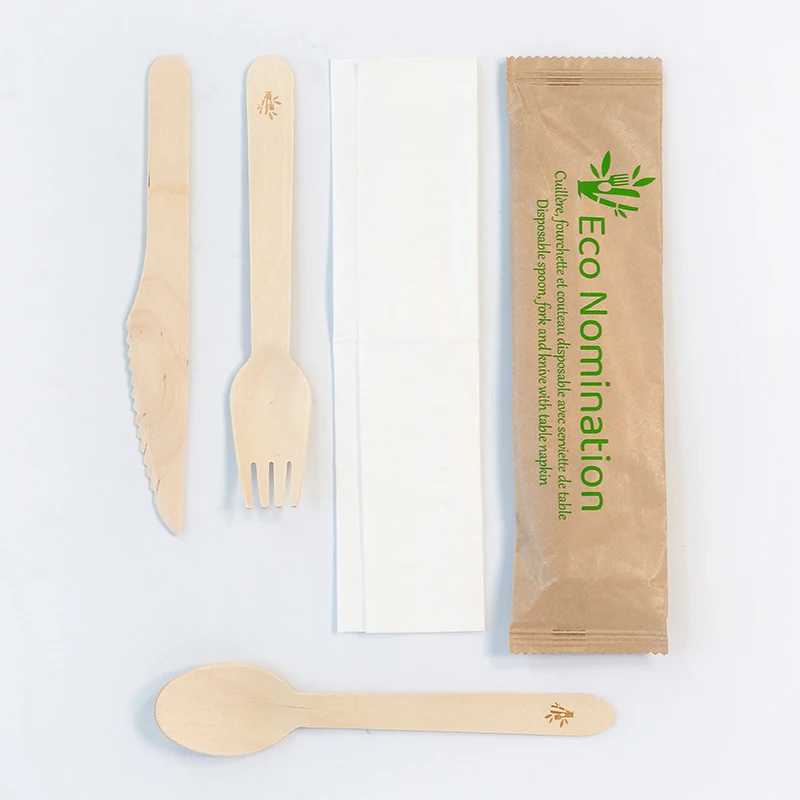 

Biodegradable Ice Cream Disposable Wooden spoons 160mm cutlery set
