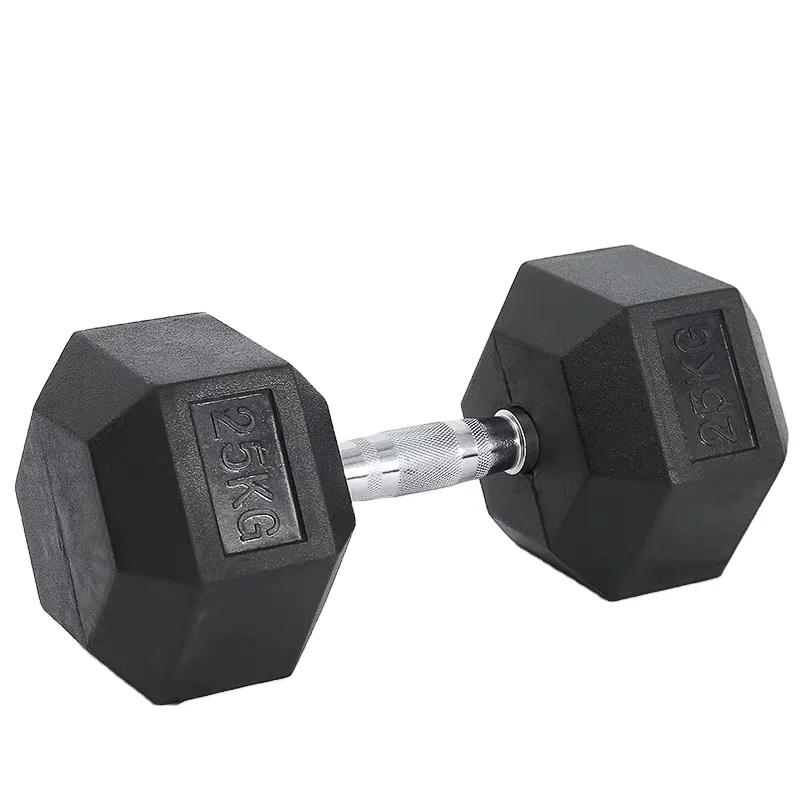 

Popular High Quality Rubber Dumbbell Set Commercial Gym Equipment Hexagon Rubber Dumbbell Fitness Equipment, Customized available