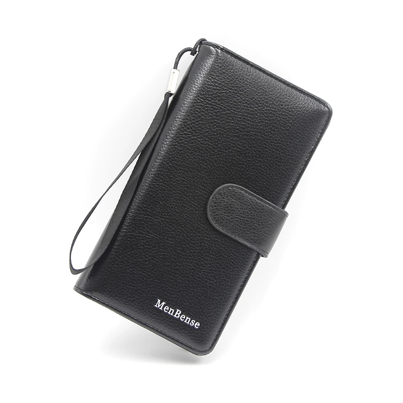 

Factory wholesale Big capacity Menbense fashion men's casual long clutch folded multifunctional phone wallets