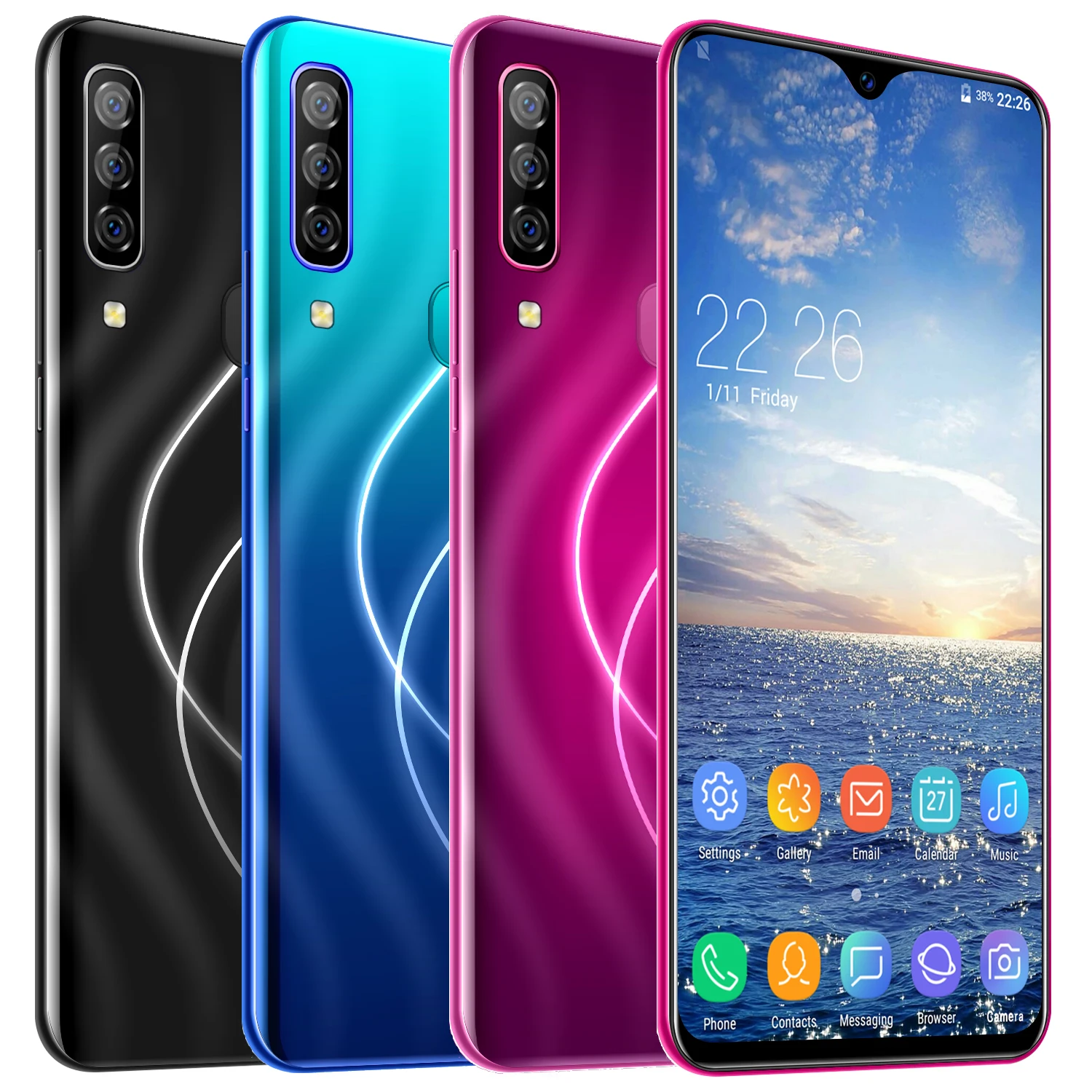 2019 newly A70 Pro Smartphone Quad Core Android 6.0 2800mAh Cellphone 6.7Screen Face ID Mobile Phone