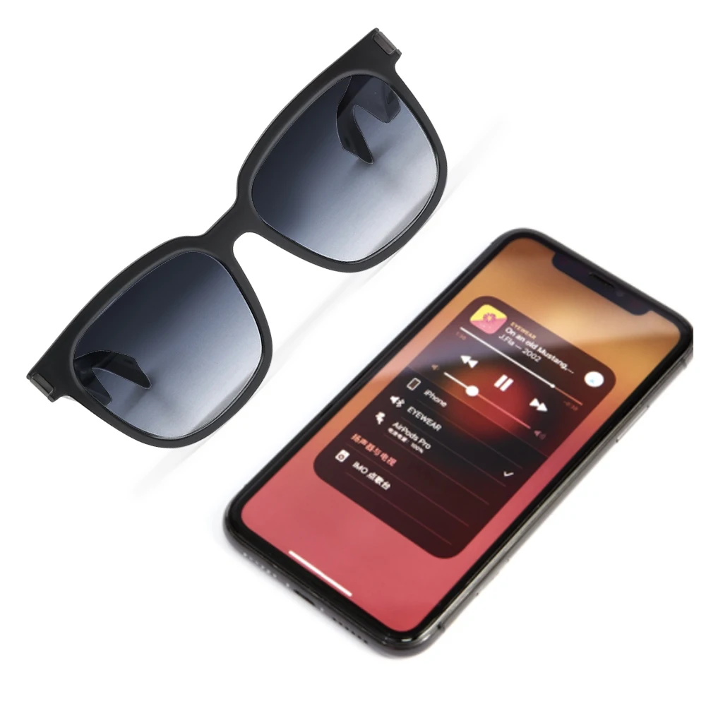 

Sunglasses 2021 Waterproof Wireless BT 5.0 Music Hands-Free Calling Audio Open Smart Audio Glasses Ultraviolet-proof for new, Black