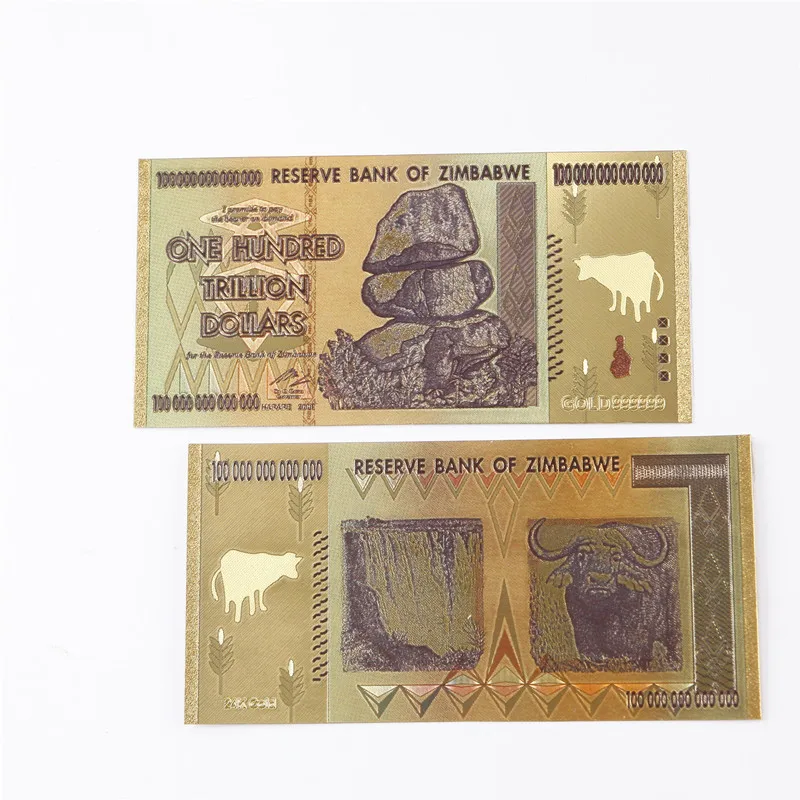 

Zimbabwe Money collection Trillon dollars gold Zimbabwe banknote