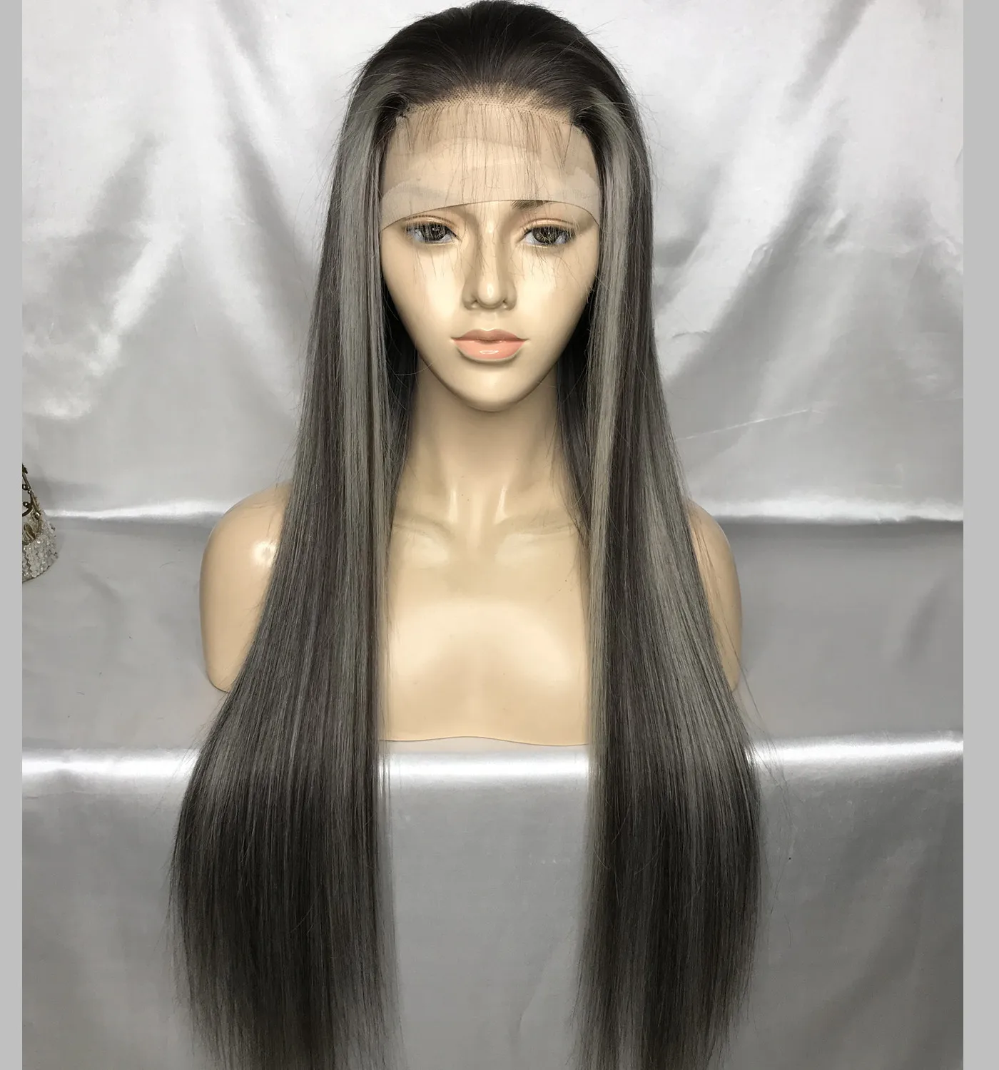 

Unprocessed Brazilian Human Hair P4/27 20 Inch Bone Straight Human Hair Real Thin HD Transparent Lace Front Wig