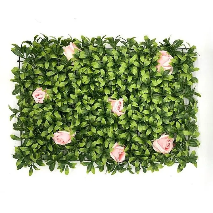 

Customized Indoor And Outdoor Background Wall Decoration Artificial Grass Flowers Wall, Picture shows