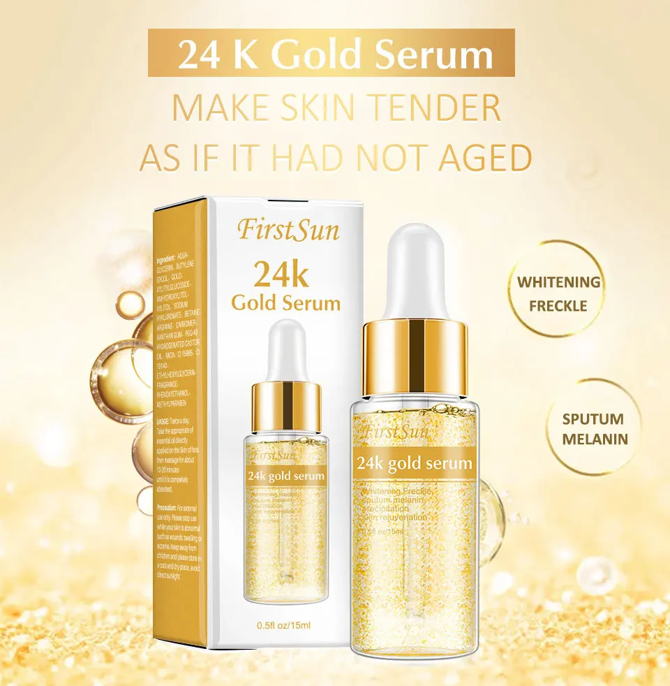 

Firstsun 24K Whitening Body Serum Freckle Lightening Face Serum Reduce Black Skin