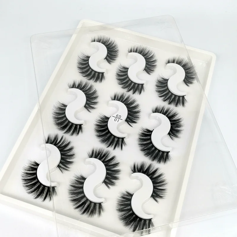 

Personalized Wholesale 9 Pairs 6d Luxury Faux Short Beauty Mink Eyelashes With Private Cheap Eyelash Packaging Logo, Natural black