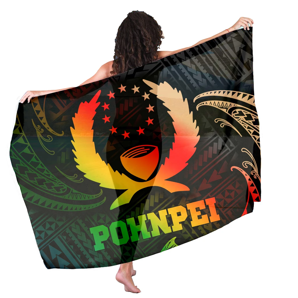 

Hawaii Pohnpei Sarong Customized Printed Sarongs Summer Cover up Beach Sarong Pareo Bikini Swimsuit Wrap Swimwear Womens, Customized color