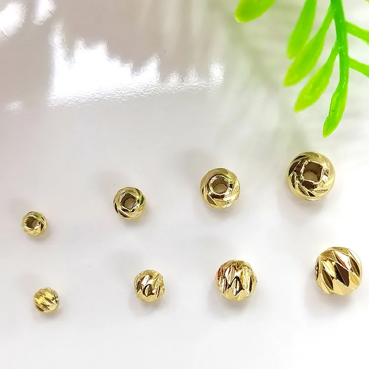 

JS1630 Wholesale hot sale silver gold faceted metal spacer beads