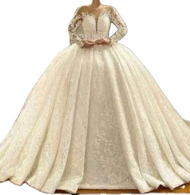 

Luxury long sleeve wedding dresses wedding big ball gown new design Vestido De Noiva Bridal dresses