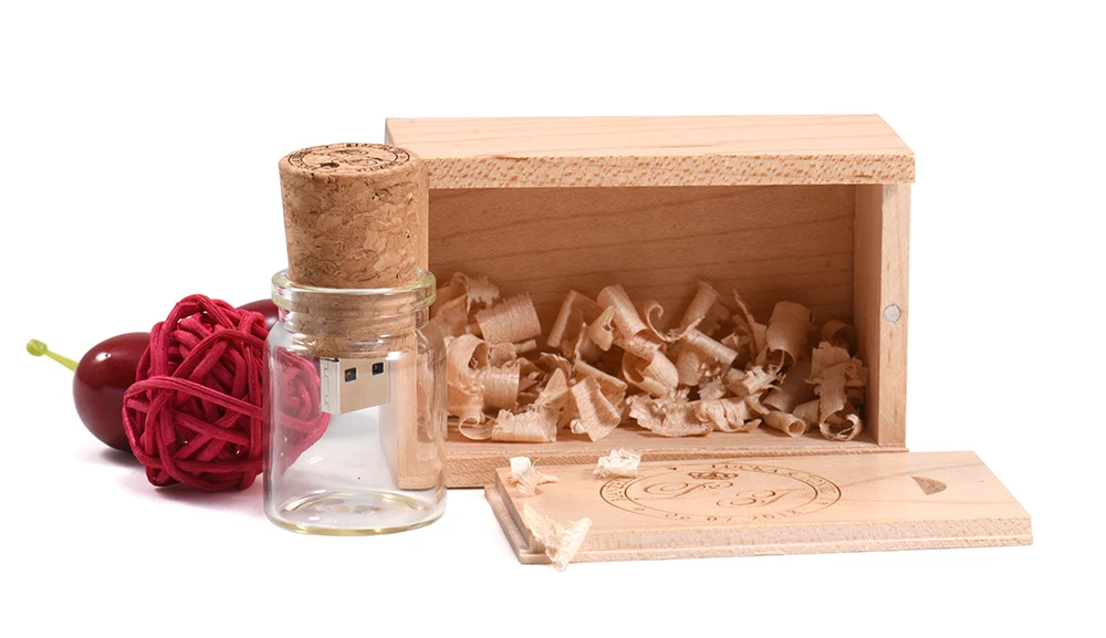 USB 3.0 wooden slider box + drift bottle model USB flash drive 4GB 8GB 16GB 32GB 64GB 128GB Pendrive stick Custom LOGO - ANKUX.COM
