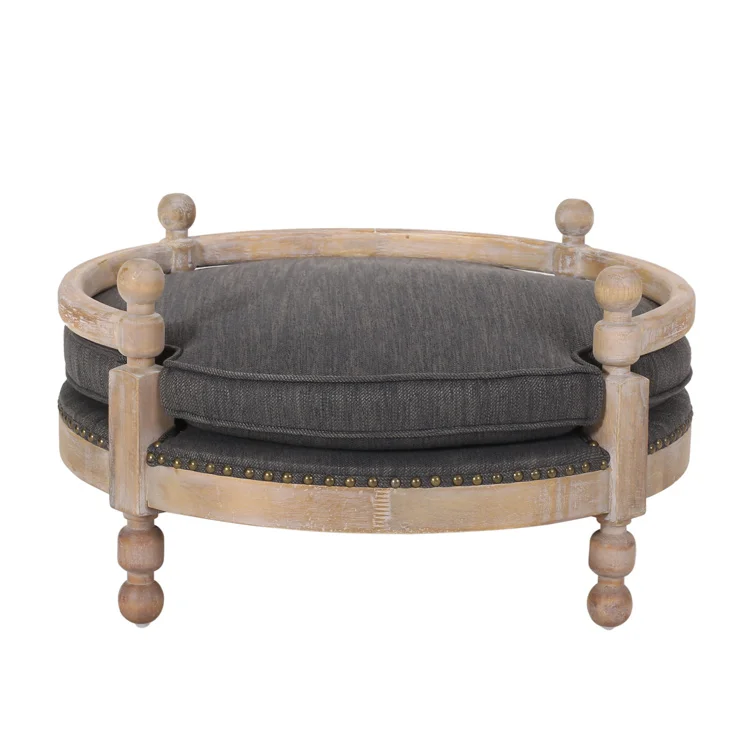 

Free shipping within U.S Upholstered Medium Pet Bed with Wood Frame