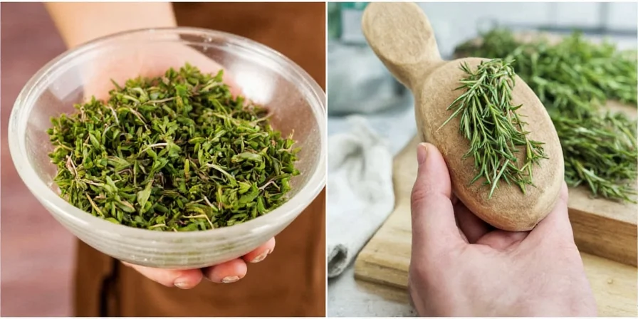 Fresh marjoram bundle on wooden table