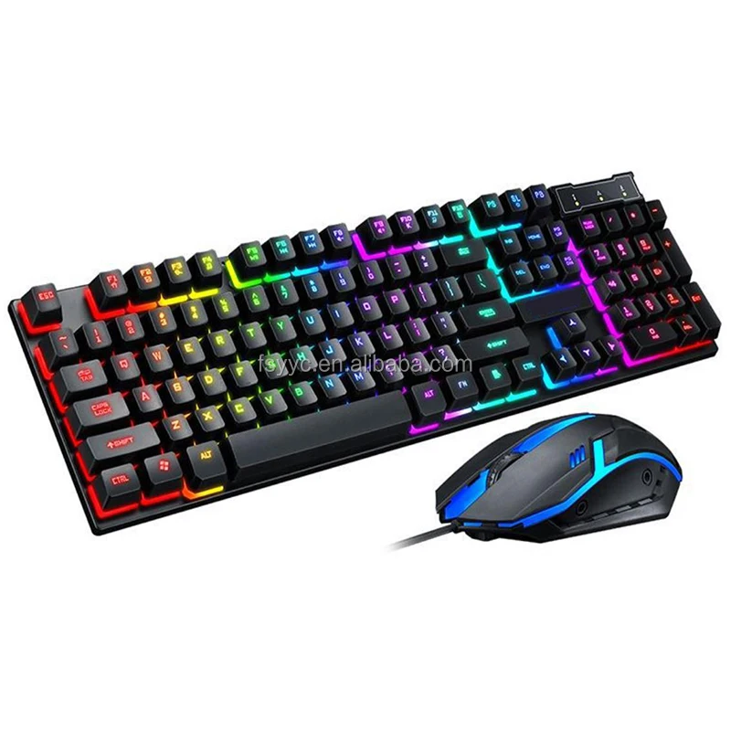 

Hot Selling Wholesale Gaming Multimedia Keys Game Keyboard Set Mechanical Gaming Keyboard And Mouse Combo For PUBG LOL Gamer