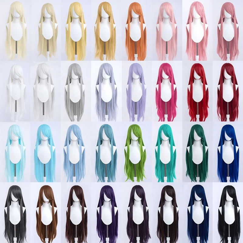 

Wholesale 100cm Wig Cosplay Multi Colors Long Straight Peluca Synthetic Anime Hair Cosplay Heat Resistant Wigs