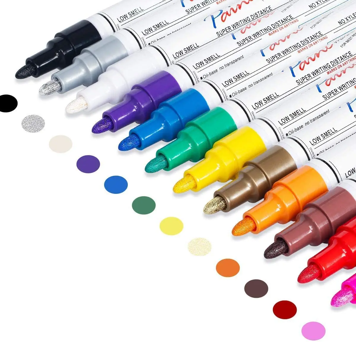 

Paint Pens Paint Marker Never Fade Quick Dry and Permanent 18 Color Oil-Based Waterproof Paint Marker Pen Set for Rock Painting
