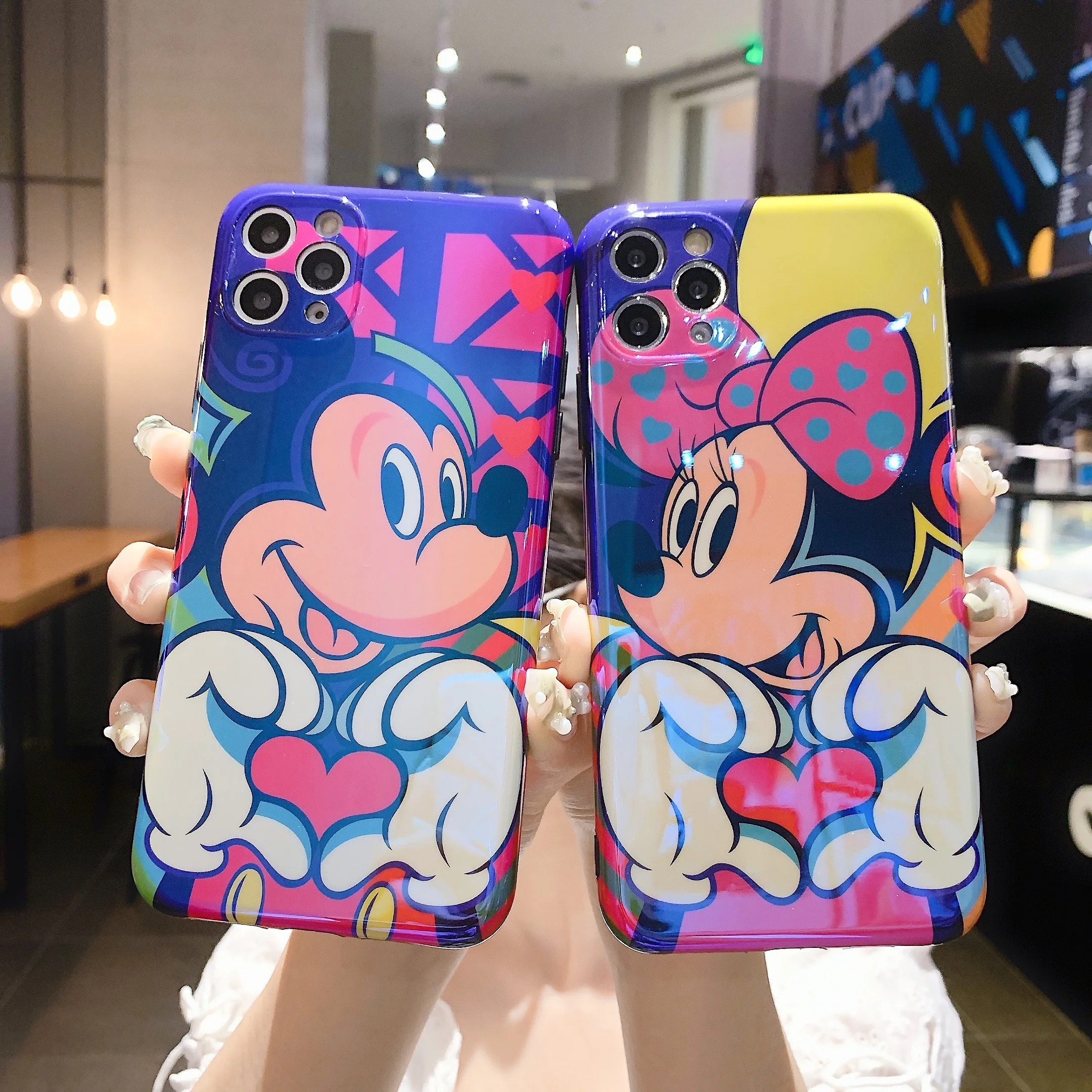 

R1_For iPhone 11 Pro Max Xs 6s 7 8 3D Doll Minnie Mickey Grip holder phone case for iPhone 11 Pro