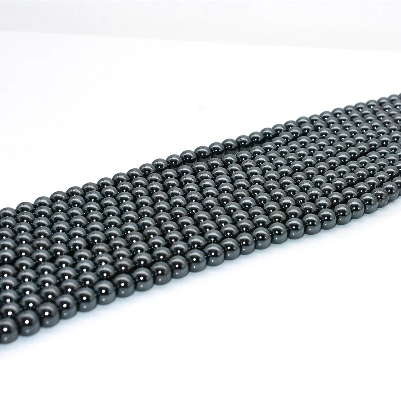 

NAPOLN Trade Insurance High Quality 4/6/8/10/12/14/16mm Natural Hematite Gemstone Beads, Black