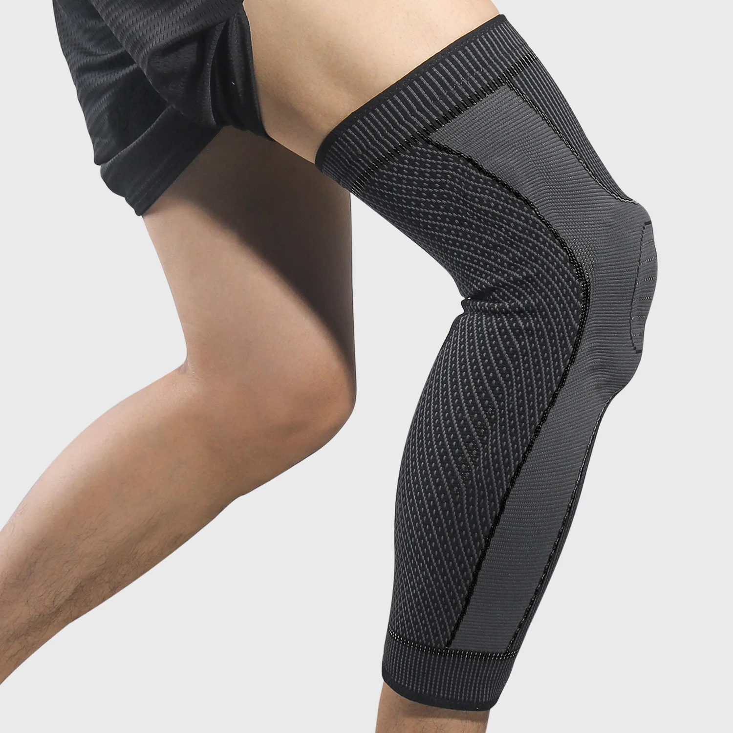 

1pcs Knee Pads Stripe Sports Lengthen Leg Sleeve Fitness Non-slip Bandage Compression Leg Warmer Unisex