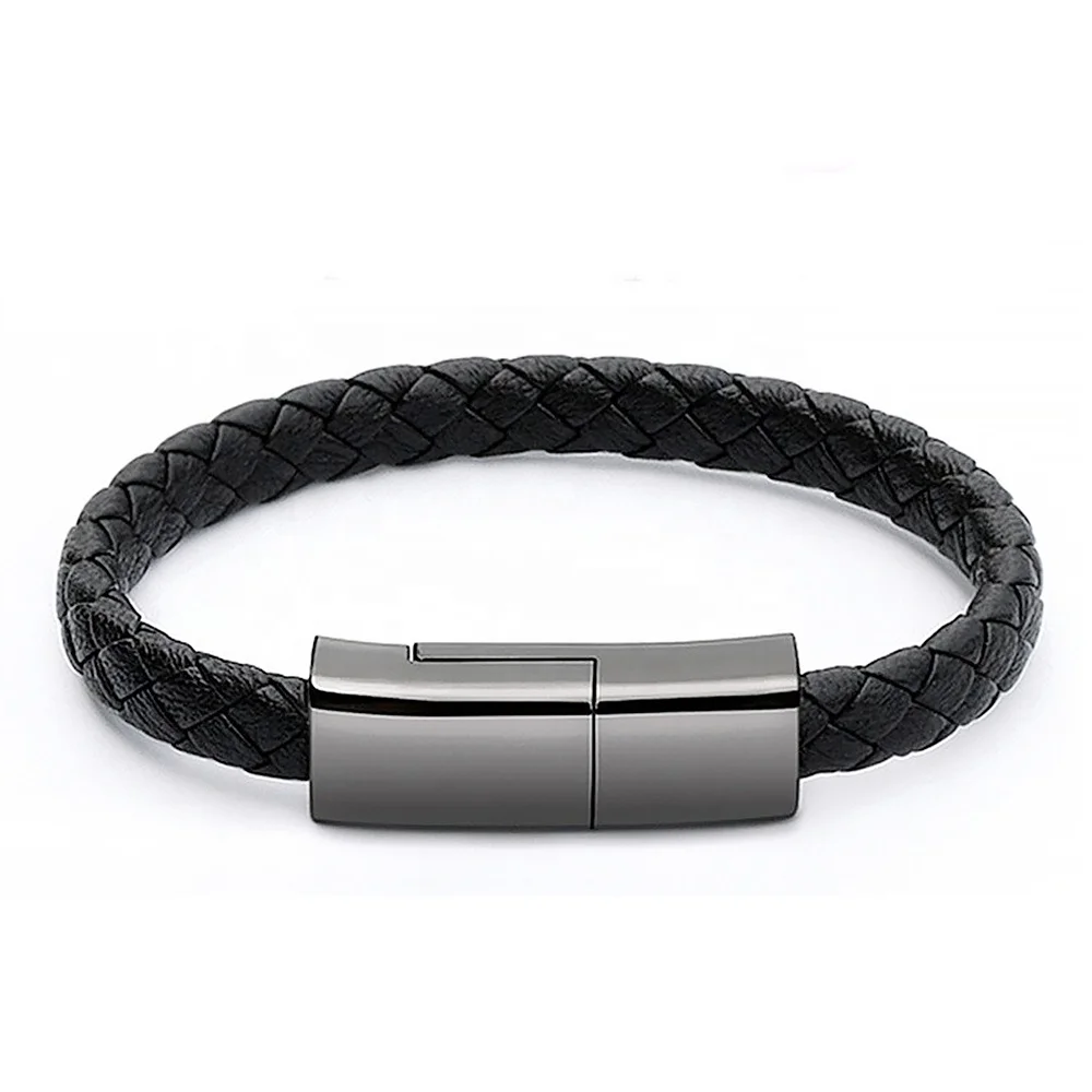 LAIMODA 2020 New Leather Type C Multi Phone Mobile Fast Type-c Bracelet Charger Charging Data Usb Cable For iphone Data Cables