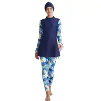 

2020 Modest Three Pieces Long Sleeve Women Islamic Swimsuit Muslim Swimwear