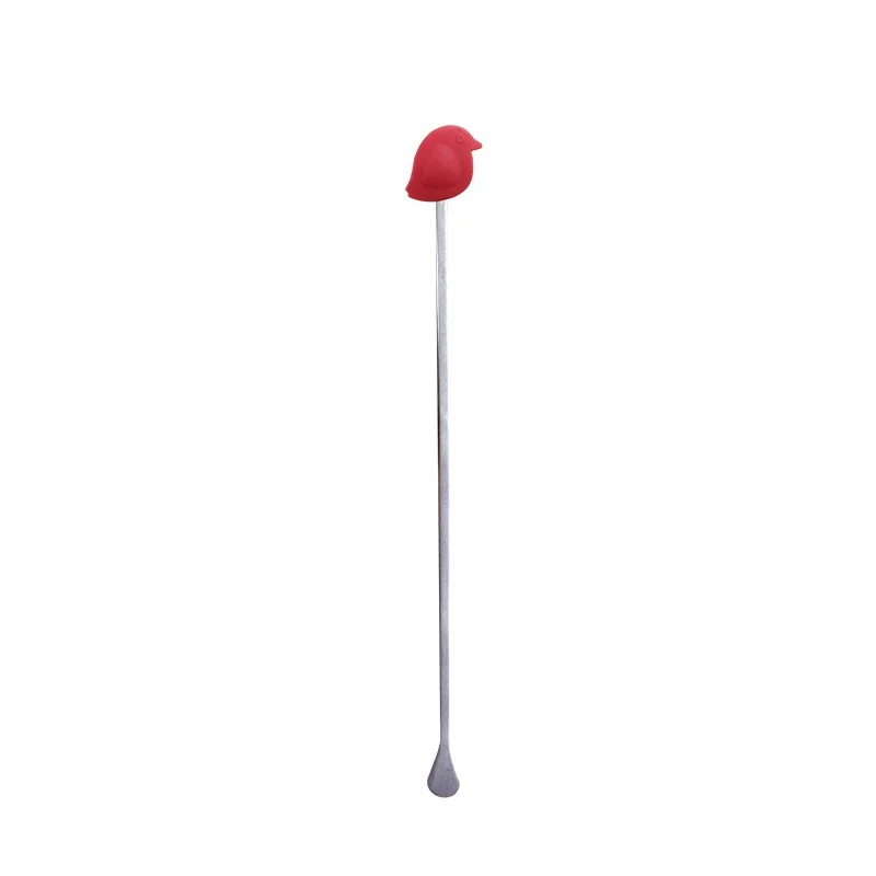 

Silicone Bar Supplies Stainless Steel stirrer , tea Stirrer, Any pantone color is ok