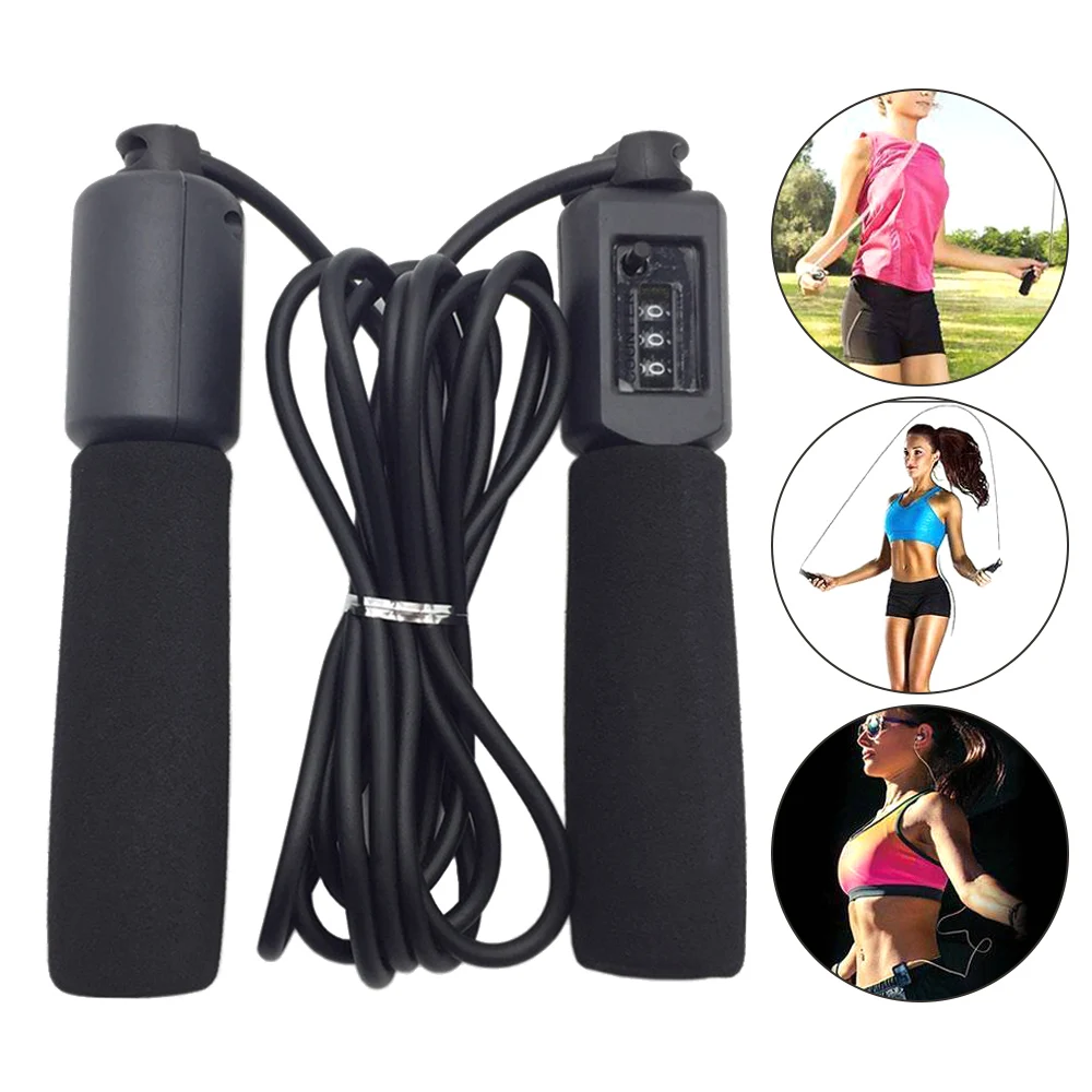 

Rope with Counter Fitness fit Fast Speed Counting Jump Skipping Ropes Adjustable Wire Calories Workout Sports