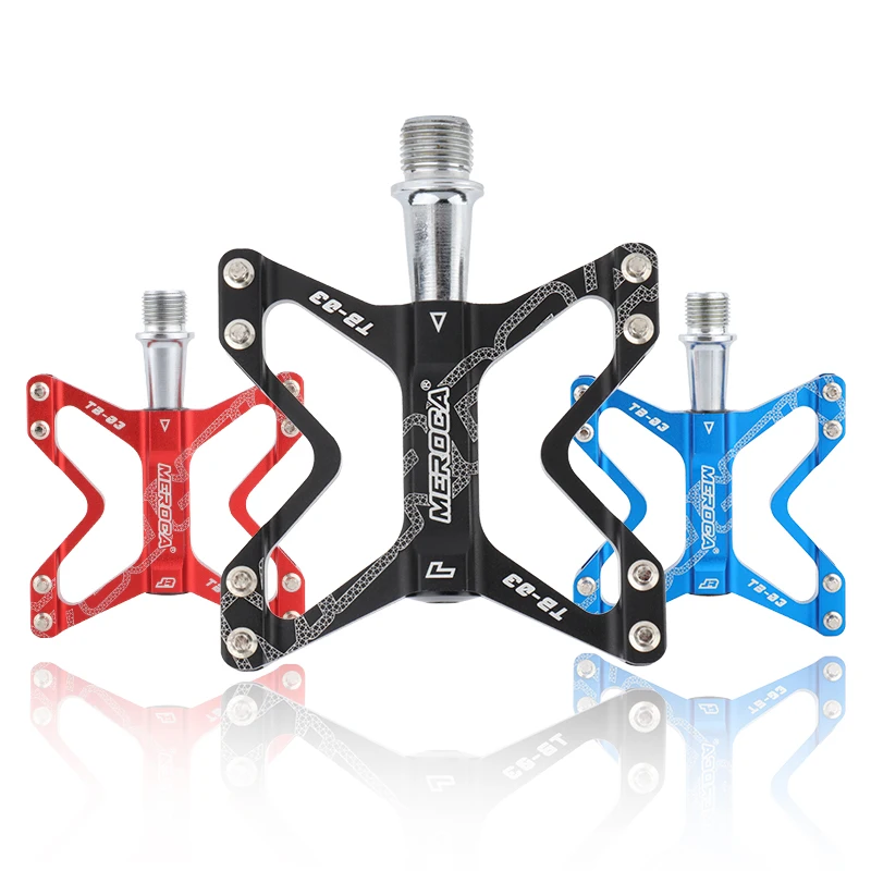 

MEROCA Mountain Bike Pedal Aluminum alloy non-slip CNC machined DU bearing 14mm Bicycle Platform Flat Pedals Bicycle Accessories