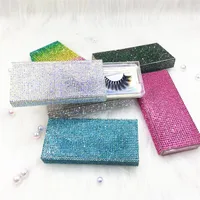 

3d Mink lashes Box Empty Diamond Lash Box Bling Glitter 25 mm Mink Eyelash Case without Eyelashes
