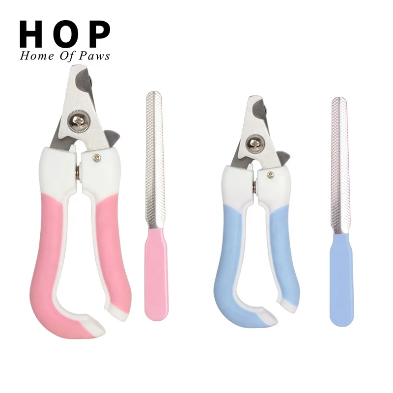 

Factory Wholesale Pet Nail Cutter Cat Dog Nail Clipper With File, Pink/sky blue