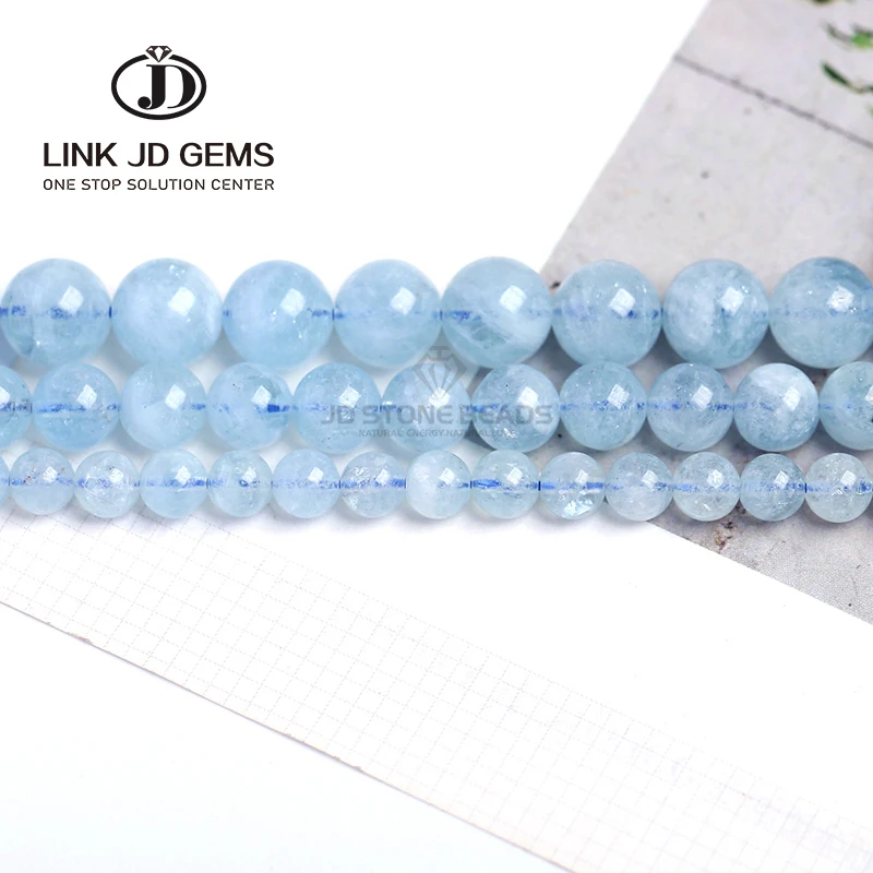 

10Mm Matte Raw Faceted Blue Aquamarine Gemstone Round Loose Stone Natural Aquamarine Beads for Jewelry Making