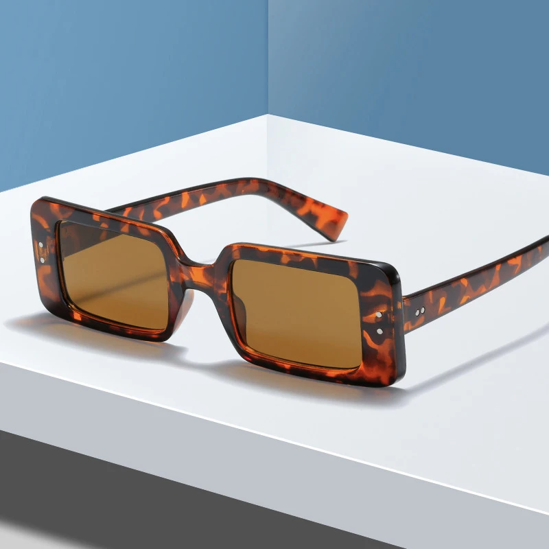 

2021 2020 Sunglasses Small Frame Vintage Style Squared Rectangle Chunky Retro Shades UV400 Women Men
