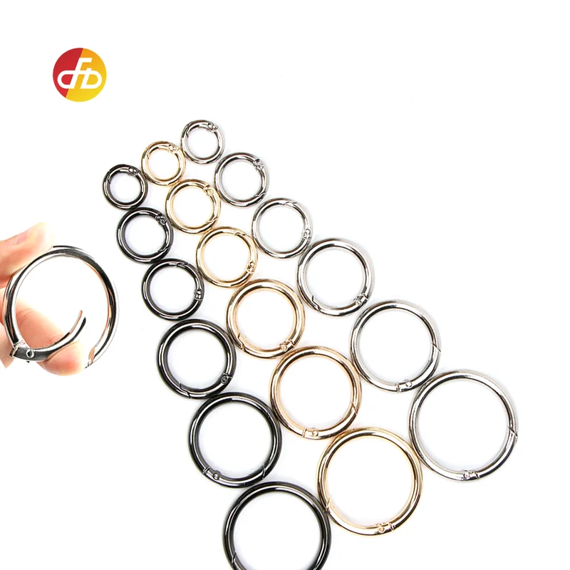 

Various Sizes Metal Gate O Rings Shiny Gold 50mm 25mm O Spring Open Rings