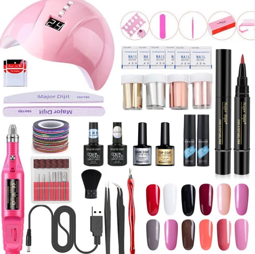 

Jinyi 2021 New Arrival Practical USB Polisher Gel Polish Smart UV Led Curing Nail Lamp Nail Pen Kit Manicure and Pedicure Tools, Pink