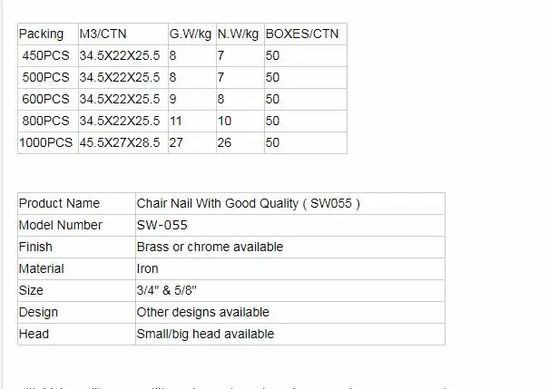 Wholesale 3 4 5 8 Furniture Accessory Sofa Chair Nail With Good Quality Sw 055 Buy Chair Nail Sofa Nail Chair Glide Nail Product On Alibaba Com